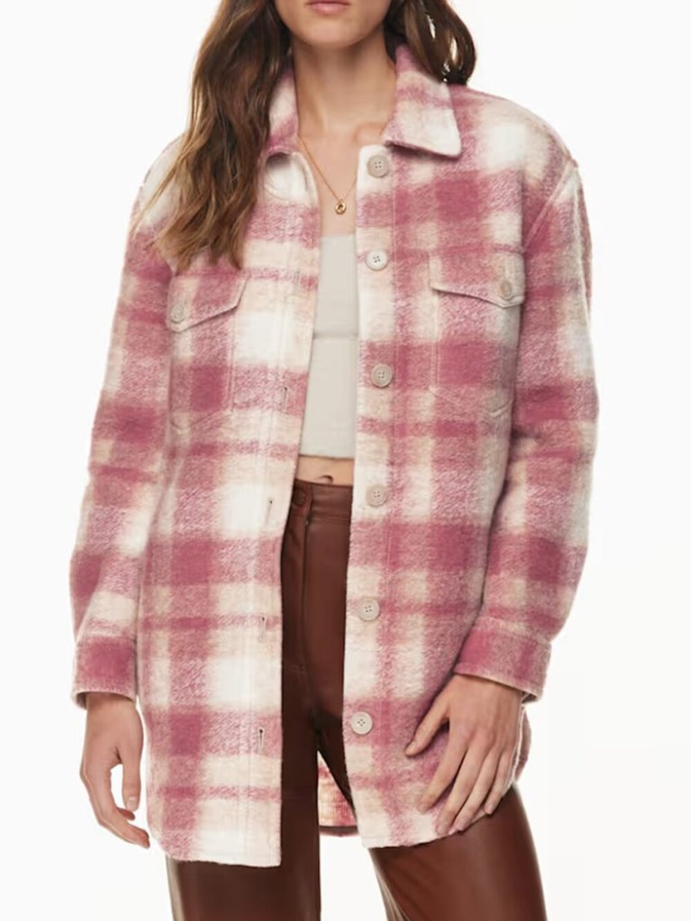 Wilfred Free Aritzia The Ganna Shirt Jacket M $228 Wool Blend Utility Shacket